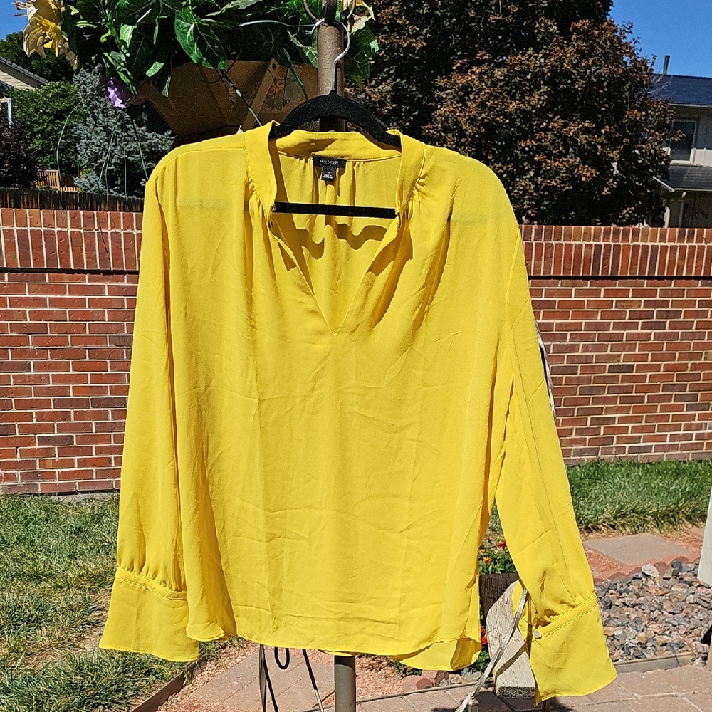 Ann Taylor Factory Vibrant Yellow Blouse